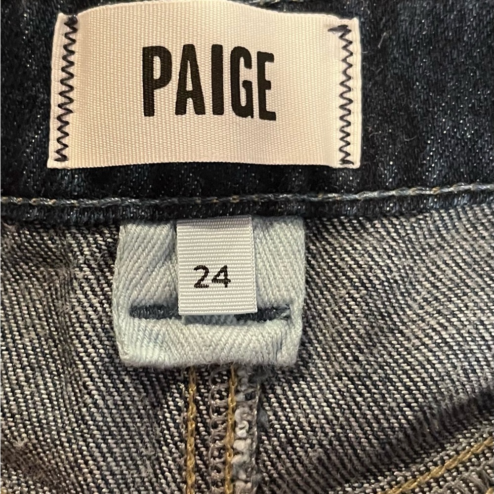 PAIGE Vintage Wide Leg Jeans Dark Wash Size 24 High Rise - Picture 8 of 11